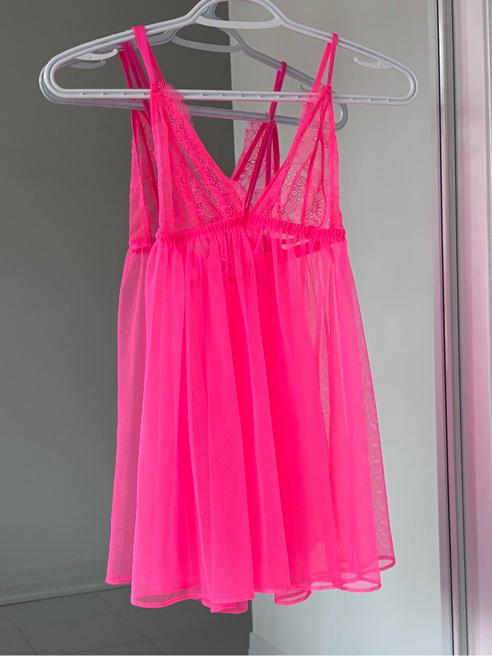 Victoria's Secret Lace-Trim Babydoll in Pink